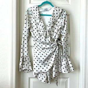 Sabo Skirt White/Black Star Satin Romper